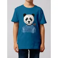 Wat? Apparel T-Shirt Panda in Blau | Gr.: 110/116