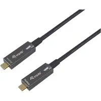 Equip USB-C Aktives optisches Kabel, M/M, 15m, PD 60W, 4K/60Hz, 10Gbps, Video+Data+PD, 15 m, USB C, USB C, USB 3.2 Gen 2 (3.1 Gen 2), 10 Gbit/s, Schwarz