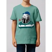 Wat? Apparel T-Shirt Walross in Teal Monstera | Gr.: 110/116
