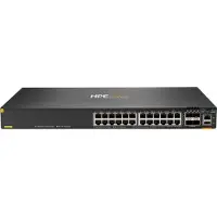 HP Aruba Networking CX 6300F 24-port 1GbE Class 4 PoE and 4-port SFP56 Switch, Managed, L3, Gigabit Ethernet (10/100/1000), Power over Ethernet (PoE), Rack-Einbau, 1U