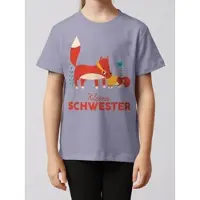 Wat? Apparel T-Shirt Fuchs Kleine Schwester in Lavender | Gr.: 122/128