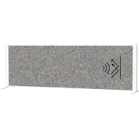 MAUL Akustik-Tischtrennwand MAULconnecto, Standfüße, B 1600 x T 40 x H 500 mm, Akustikvlies/Aluminium/Stahl, Vlies dunkelgrau/Profil weiß