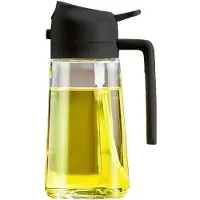 INF 600ml Öl Sprühflasche aus Glas - Sprühen & Gießen, Auslaufsicher Schwarz