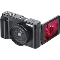 INF Digitalkamera 48MP mit 16x Digitalzoom, HD-Display, 2.4 Zoll IPS-Bildschirm Silber