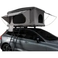 Monster Graues Dachzelt 129x211cm für 2-3 Personen, 32cm geschlossen, mit Teleskopleiter und 5.5cm Matratze