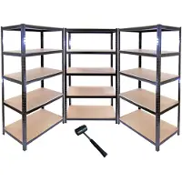MonsterShop 3 x Monster Racking T-Rax 90cm Lagerregal Schwarz