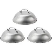 Semoic 3X Grillzubehör, Strapazierfähig, 22,9 cm Breit, Haube für Zerdrückte Burger, Schmelzkäse, Haube Aus Edelstahl zum Begießen und Dämpfen
