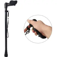 INF Multifunktionaler, verstellbarer Wanderstock aus Aluminiumlegierung – Teleskop-Wanderstock für Trekking und Selbstverteidigung Black