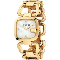 Gucci YA125513 G-Damenarmbanduhr aus Perlmutt - Elegantes Goldfarbendesign