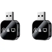 Zandona 2X 3-in-1-Kabelloser Carplay-Adapter, Carplay, Airplay, Android Auto, USB-Dongle, Kabelgebundenes Carplay zu Kabellosem Plug-And- A