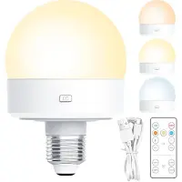 INF Wiederaufladbare LED-Glühlampe mit 3 Farbtemperaturen und Fernbedienung Magnetisch
