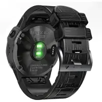 INF Silikon-Uhrenarmband für Garmin Fenix 8/7X/6X/5X Black 22 mm