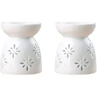 Zandona 2X Keramik Diffusor Kerzen Brenner Keramik Verbrennung Ätherische Öle Diffusoren Aromatische Lampe -Blumen