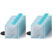 Semoic 12 Stück Geeignet für Aqueon Aquarium Filter Ersatz Aktivkohlefilterelemente (M)