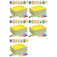 Semoic 250Er-Packung Papier-Bilderrahmen, 4X6 Bunter Fotohalter mit Holzklammern und Schnur für Wanddekoration und Partyzubehör