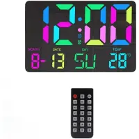 INF Digitaluhr mit RGB-LED-Anzeige Schwarz