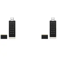 Semoic 2X Sicheres USB-Laufwerk, 128 GB Verschlüsseltes USB-Flash-Laufwerk, Hardware-Passwort-Memory Stick mit Tastatur, USB 3.0 Disk Flash, Schwarz