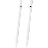 INF Stylus Stift mit Schreibfunktion, 2 in 1 Eingabestift, Kapazitive Disc-Spitze, kompatibel mit allen Touchscreens (Weiß) 2er-Pack