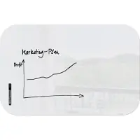 Sigel Glas-Whiteboard Artverum, Ecken rund, magnetisch, inkl. 1 x Boardmarker schwarz, B 1000 x T 10 x H 650 mm, ESG, weiß