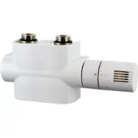 Ximax Heizkörperthermostat Komplett-Set, Mittenanschlussgarnitur, Multiblock-Set, universal, weiß