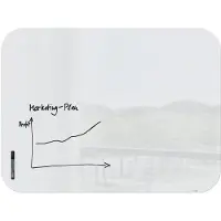 Sigel Glas-Whiteboard Artverum, Ecken rund, magnetisch, inkl. 1 x Boardmarker schwarz, B 1200 x T 10 x H 900 mm, ESG, weiß