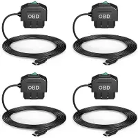 Semoic 4X Dashcam-OBD-Hardwire-Kit, Dashcam-USB-Typ-C-Hardwire-Kit mit OBD-Stromkabel für Dashcam 12-24V Bis 5V/3A