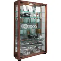 Hioshop Sammelvitrine Standvitrine Glasvitrine Glasregal Vitrine Glas Schaukasten "Lumo Mini Spiegel"