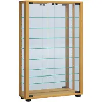Hioshop Sammelvitrine Standvitrine Glasvitrine Glasregal Vitrine Glas Schaukasten "Lumo Mini Spiegel"