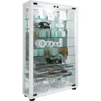 Hioshop Sammelvitrine Standvitrine Glasvitrine Glasregal Vitrine Glas Schaukasten "Lumo Mini Spiegel"