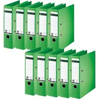 Leitz Ordner 1007/1008, DIN A4, Rückenbreite 80 mm, 10 Stück, grün