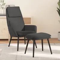PUEAZU Relaxsessel mit Hocker Dunkelgrau Stoff - Fernseh- & Relaxsessel &44383