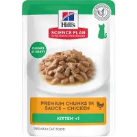 Hill's Pet Nutrition Kitten Nassfutter für Kätzchen mit Huhn (Beutel)