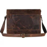 Green Burry GREENBURRY Laptoptasche Schultertasche mit Laptopfach Vintage Notebook Bag Brown braun
