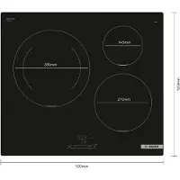 Bosch Serie 4 PUJ611BB5E, Schwarz, Integriert, 60 cm, Zonen-Induktionskochfeld, Keramik, 3 Zone(n)