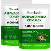 P-Beauty Ashwagandha Extrakt Komplex Hochdosiert Labor Vegan Natur, 2x 300 Softgels