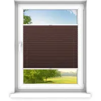 Time4blinds - Plissee Rollo, Faltrollo, Sichtschutz, Klassisch braun, 60x70cm
