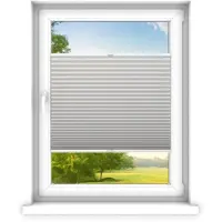 Time4blinds - Plissee Rollo, Faltrollo, Sichtschutz, Hellgrau, 30x70cm