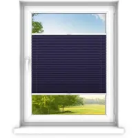 Time4blinds - Plissee Rollo, Faltrollo, Sichtschutz, Saphir, 120x80cm