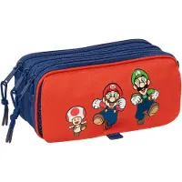 Safta Super Mario 21.5x10x8 Cm Triple Mäppchen Rot,Orange Mann Rot,Orange One Size