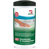 Dreumex Desinfektionstücher Disinfectant & Cleaning Wipes 74700801001 , 1 Spenderdose = 80 Tücher, Maße Tuch (L x B): 190 x 175 mm