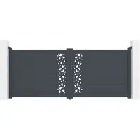 Casanoov Doppelflügeltor Aus Aluminium Sunny 350x140cm Grau