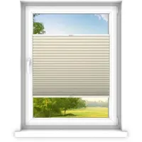 Time4blinds - Plissee Rollo, Faltrollo, Sichtschutz, Beige-creme, 130x100cm