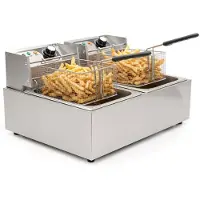 HCB Doppel-Fritteuse - 2 x 6 Liter - 2 x 230V - Edelstahl