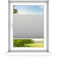 Time4blinds - Plissee Rollo, Faltrollo, Sichtschutz, Hellgrau, 50x120cm