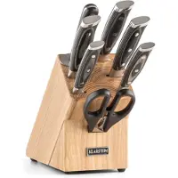 Klarstein Katana 8 Messerset 8-teilig Schere Wetzstahl Messerblock Kautschukholz