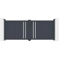 Casanoov Doppelflügeltor Aus Aluminium Giona 350x160cm Grau