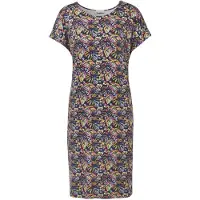 Goldner 2-in-1-Kleid "Modernes Viskosekleid mit Allover-Print" überschnittene Schultern