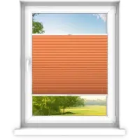 Time4blinds - Plissee Rollo, Faltrollo, Sichtschutz, Orange, 70x60cm