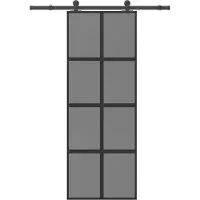 vidaXL Schiebetür mit Beschlag 76x205 cm Hartglas & Aluminium