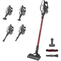 Hoover HF322TP 011, 2-in-1-Stabstaubsauger, Beutellos, Grau, 0,7 l, Gummi, Trocken
